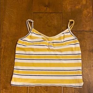 Yellow and White striped tank top